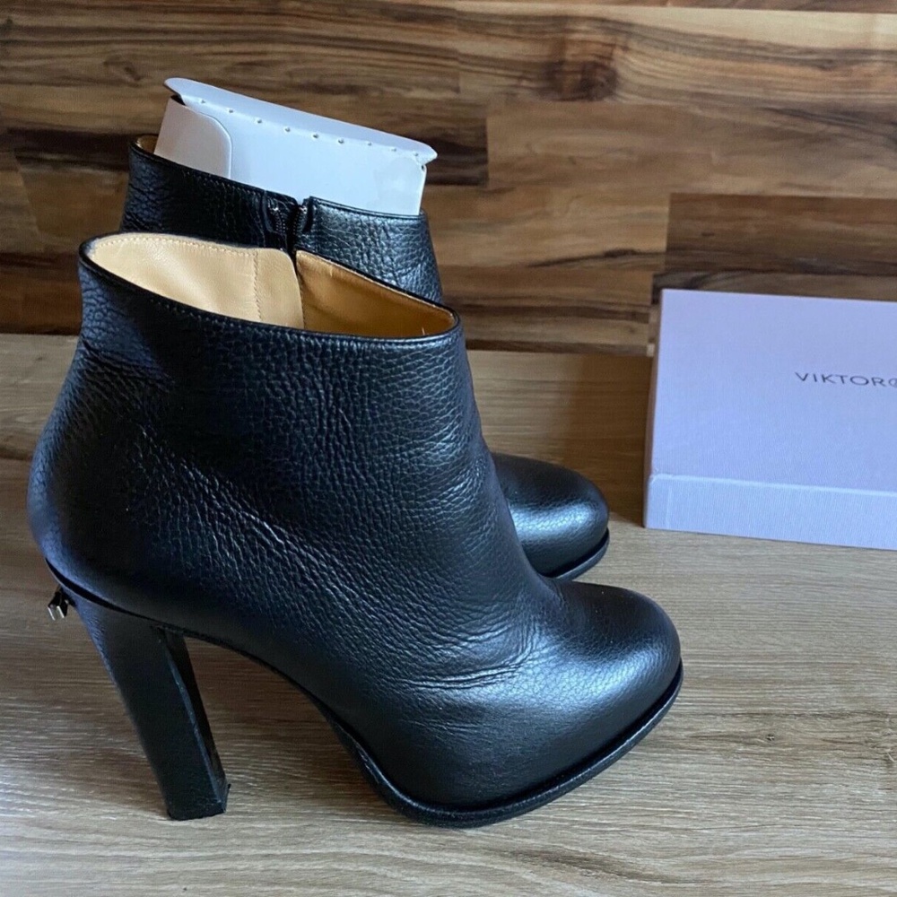 Viktor & Rolf Black Leather Ankle Platform High Heel Boots, EUR 40,5 - Picture 3 of 11